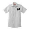 Short Sleeve Striped Industrial Work Shirt Thumbnail